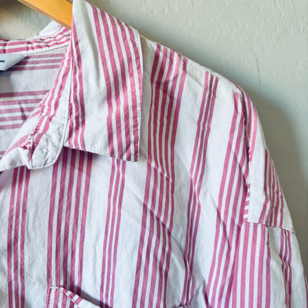 Old Navy “the boyfriend” shirt Pink and White Striped Shirt XL - Picture 4 of 9